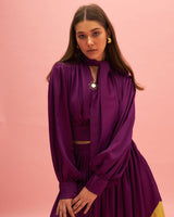 PANSY SATIN COLLARED BLOUSE
