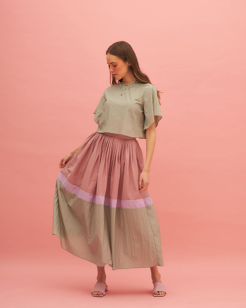 BLUSH ROSE PLEATED CO-ORD