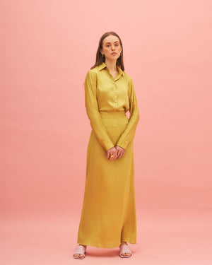 Begonia Satin Long Skirt With Top Co Ord