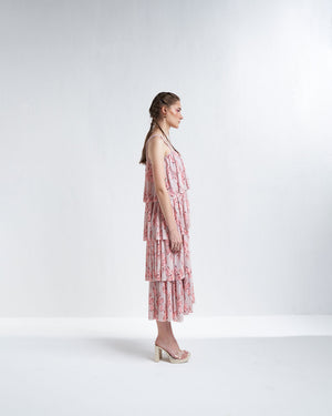 AURORA FLORAL TIERED DRESS
