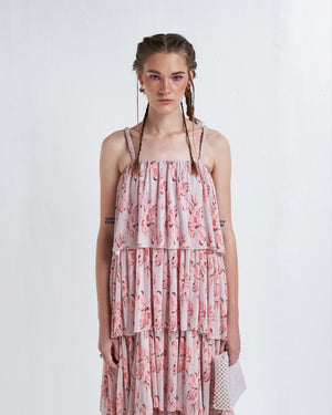 AURORA FLORAL TIERED DRESS