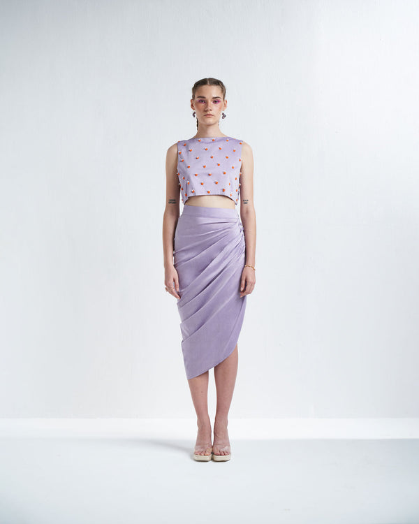 HEAVENLY CROP TOP AND MIDI SKIRT CO-ORD