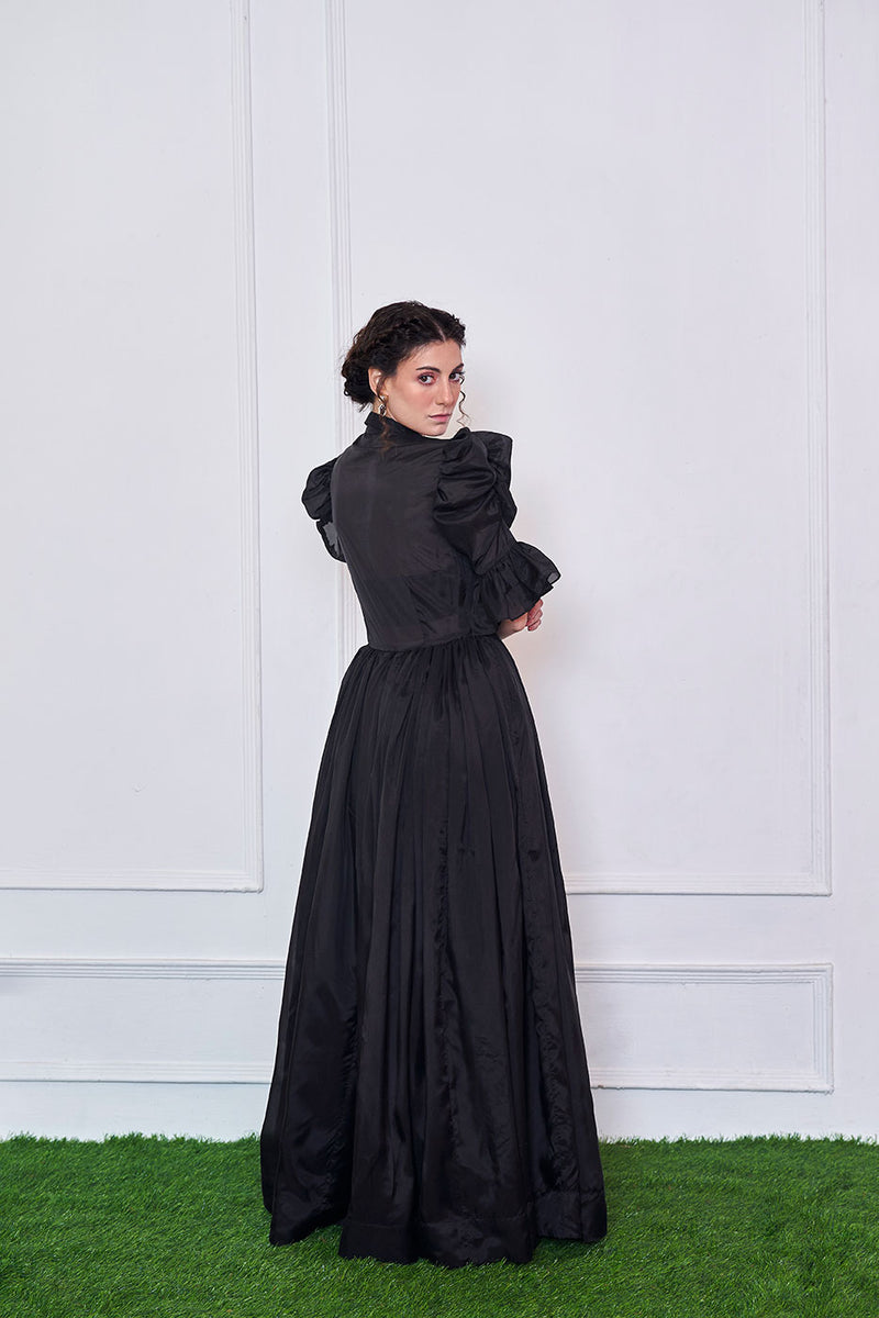 Unforgotten tales of Organza Black Maxi Shirt Dress Unforgotten tales of Organza Black Maxi Shirt Dress