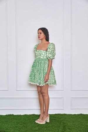 Chamomile Ballerian Ballon Sleeves Dress