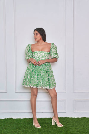 Chamomile Ballerian Ballon Sleeves Dress