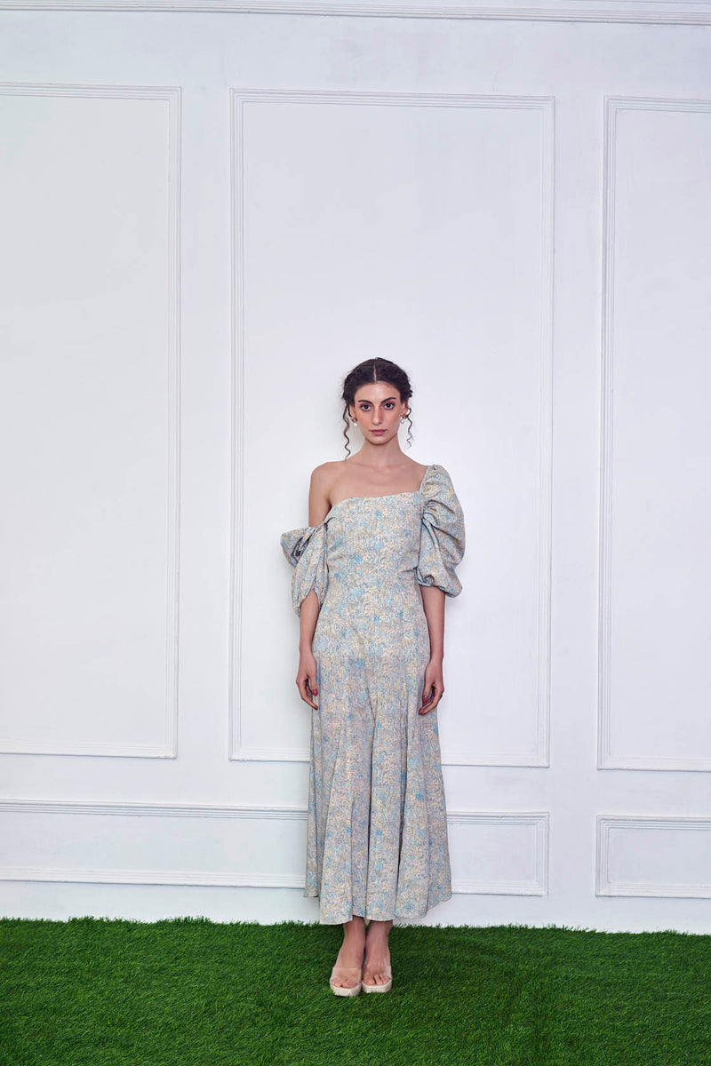 Fallen Angel Balloon Sleeves Long Asymmetric Dress Fallen Angel Balloon Sleeves Long Asymmetric Dress
